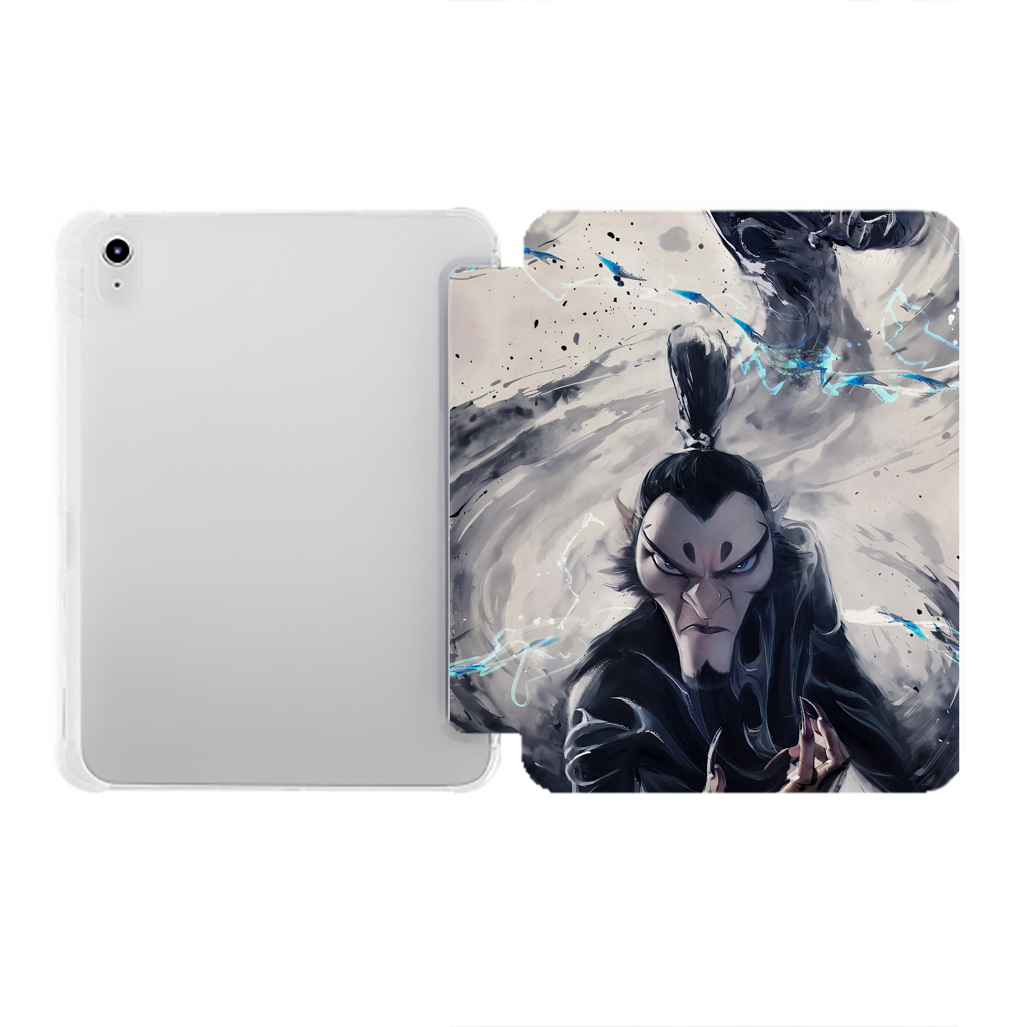 （画像用） Ne Zha 2 ナタ 魔童の大暴れ IPad ケース ペン収納付き 三つ折りスタンド PUレザー×シリコン 対応機種9.5/10.5/10.9インチ